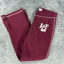 Vintage Y2K Abercrombie and Fitch Women s Small Wide Leg Sweatpants Maroon