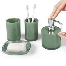 Thickened Bathroom Accessories Set, 4-Piece Bathroom Accessories Set with 2 T...