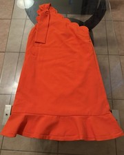 Victoria Beckham for Target Dress Womens XS Orange One Shoulder Scallop Flounce