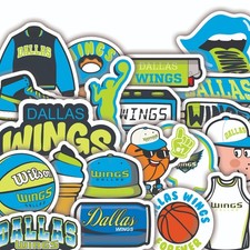 Dallas Wings Sticker Pack 20 Basketball Illustration WNBA Glossy Vinyl Decals