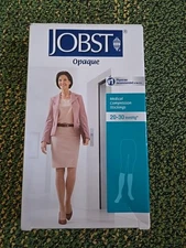 JOBST Women's Opaque Petite Knee High Knee High 20-30 mmHg Closed Toe Black