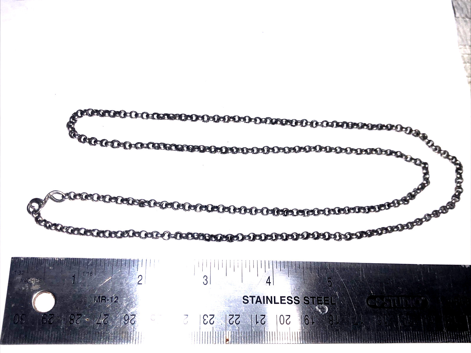 Antique Solid sterling silver 925 chain necklace … - image 7