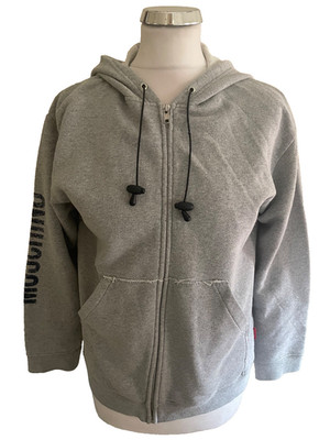 UNISEX MOSCHINO JUNIOR GRAUER HOODIE MIT REISSVERSCHLUSS GRÖSSE 40 ALTER 11-12 JAHRE