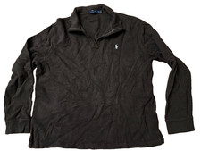 Polo Ralph Lauren Men  s Quarter Zip Pullover Sweater Sweatshirt Brown XXL