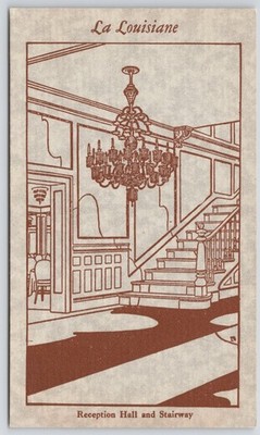 Postcard Art La Louisiane Reception Hall New Orleans Louisiana LA