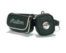New Malbon Golf messenger bag, Golf gift Dark green Leather