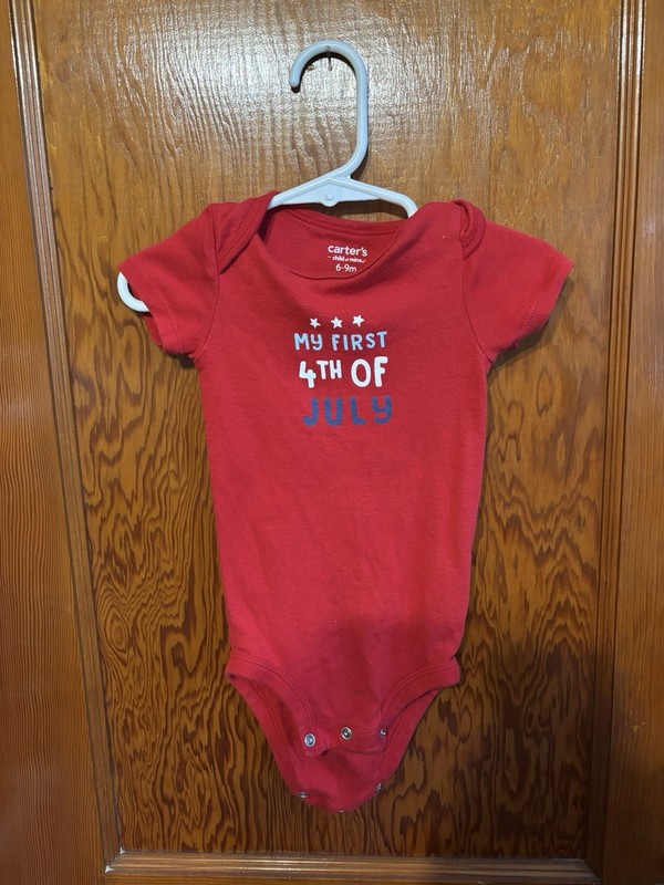 Carter's Baby My First 4th of July Red Bodysuit Size 6-9 Months
