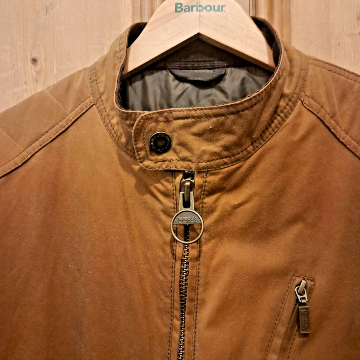 Barbour International - WINTER SPROCKET, Biker, Wax Jacket . TAN