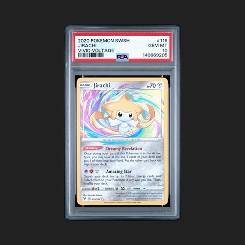 2020 Pokemon JIRACHI #119/185 Sword & Shield Vivid Voltage Amazing Rare PSA 10
