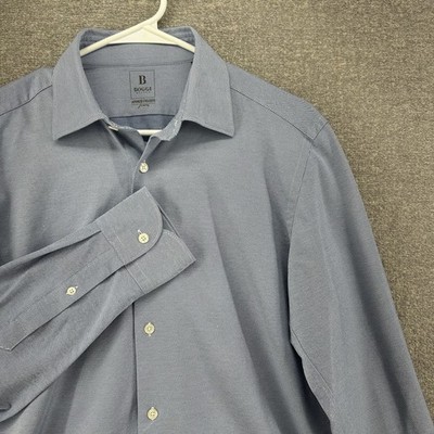 Boggi Milano Japanese Exclusive Dress Shirt Men Size Medium Light Blue Italy