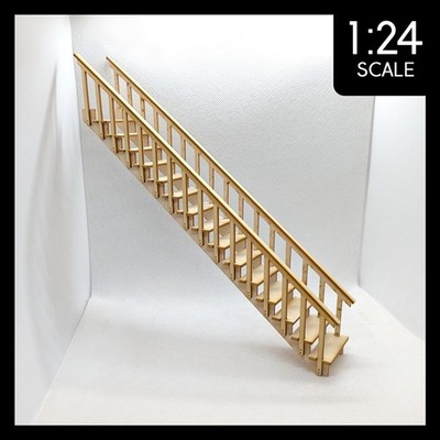 1:24 Scale 36'' Staircase Kit (unpainted wood) PNWM