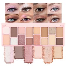 Shimmery 16 Color Eyeshadow Palette Glitter Highlighter Bright Colors 2 pack
