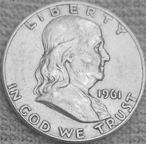 1- 1961 D Franklin half dollar coin
