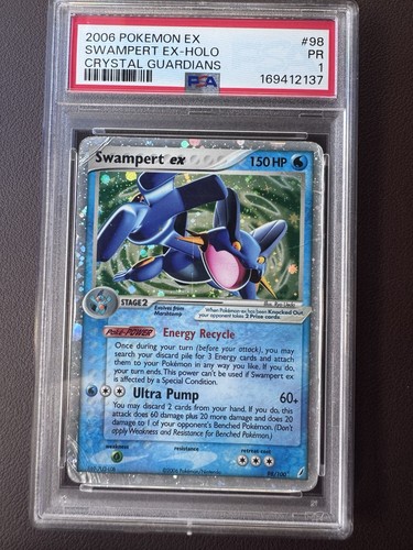 Pokemon Swampert ex 98/100 EX Crystal Guardians Holo PSA 1