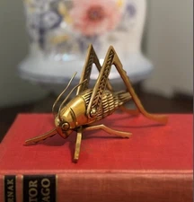 Vintage Brass Grasshopper Nutcracker: Mid-Century Barware Decor Gift