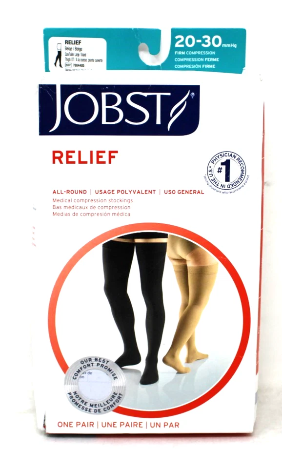 BSN 114202 Jobst Relief Thigh 20 30 Open Toe Silicone Beige LG - Open BX - Image 1 of 1
