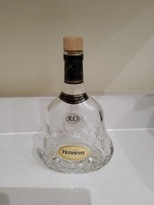 Vintage XO Hennesy Brandy Empty Bottle with Cork Stopper 90s