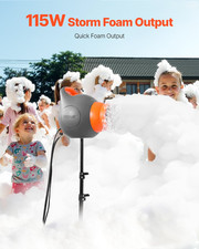 High-Performance Foam Machine Party Foam Cannon - 115W Grey  Orange  Fast Foam