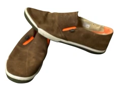 Plae Marten Brown Orange Mens Slip On Leather Sneakers Size 14M 15.5W