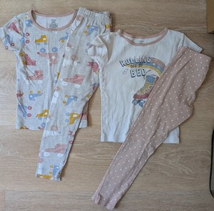Carter's Girls Pajama Sets Size 6 Short Sleeve Shirts & Pants Set of 2
