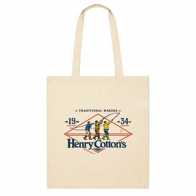 Henry Cottons Travel Fishing Club Logo Tote Bag - Ecru