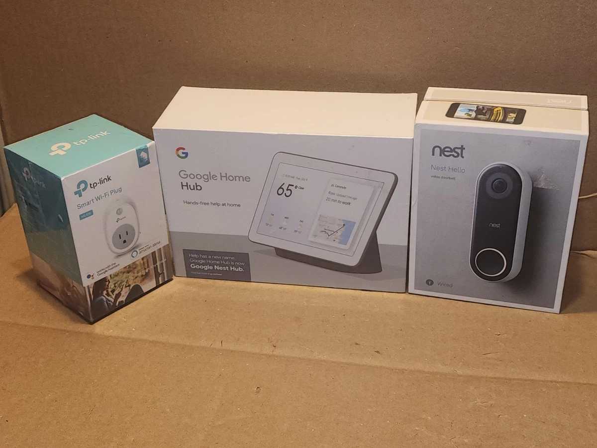 Paquete Google Smart Home - Nest Hub 2da Generación, Timbre Nest Hello y TP‐Link Smart