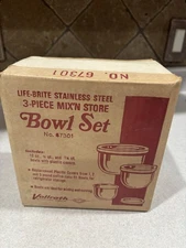 Vintage Vollrath No.67301 3 Pc Stainless Mix’n Store Bowl Set NOS New Unopened