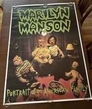 Vintage Marilyn Manson Portrait of an American Family Poster Original 1990s Rare