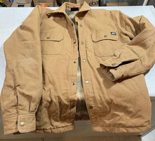 Dickies Duck Canvas Work Shirt Jacket Brown Quilted Lined Men s MEDIUM