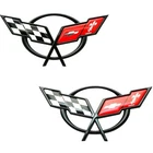 Pair Fits 1997-2004 C5 Corvette Emblem Front Rear Badge 19207384 19207385 Black