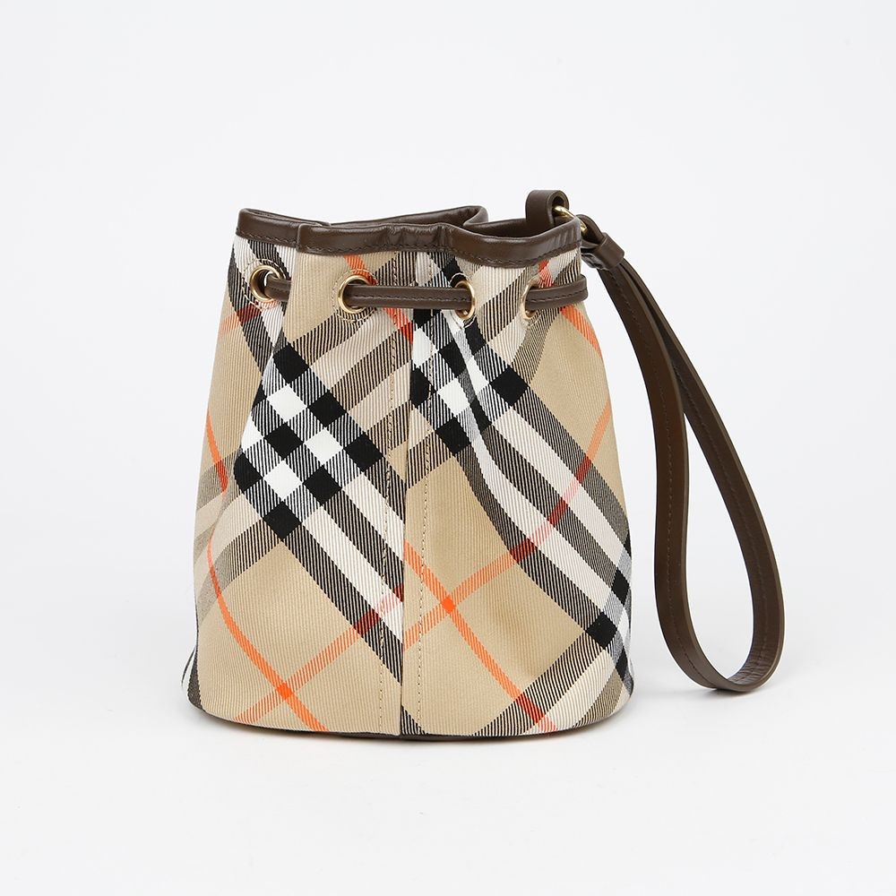 Burberry Checked Drawstring Mini Bucket Pouch Bag… - image 4