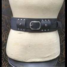 Viking Wide Armor Corset Belt, Medieval Faux Leather Knight LARP Costume Brown