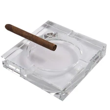 Ashtray - Crystal Cigar Ashtray With 4 Slots, Includes Gift Box - 5.8 x 5.8 x...