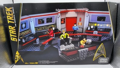 Mega Bloks Star Trek - Enterprise Bridge - 50th - 594 pieces - Kirk, Spock, Sulu