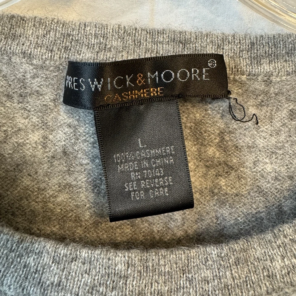 Suéter Preswick & Moore 100% Gris Cachemira Manga Larga Cuello Redondo L Foto 3 de 4