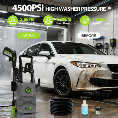 #ad #ad ELECTRIC PRESSURE WASHER HOSE NOZZLE 4500PSI HIGH PRESSURE CLEANING GRAY $100.30