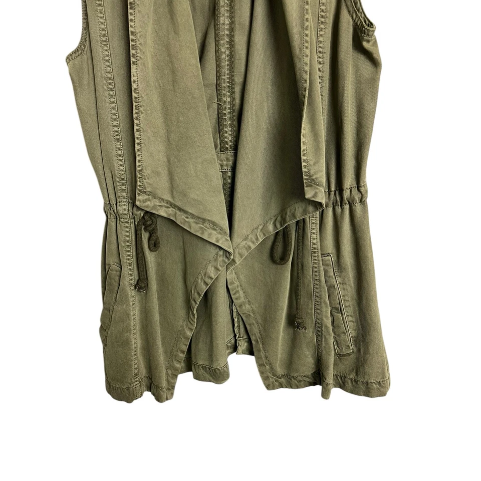 Max Jeans Green Vest Open Front S Small Casual Layering Comfy Tencel Shrug - Image 4 of 4