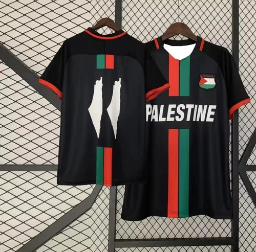 FREE PALESTINE BLACK FOOTBALL SHIRT