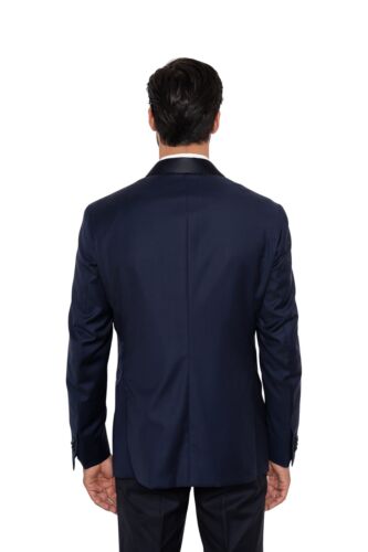 $5200 ISAIA NAPOLI Blue Navy Tuxedo Jacket Shawl Collar Wool 40 US / 50 EU 8R - Picture 2 of 9