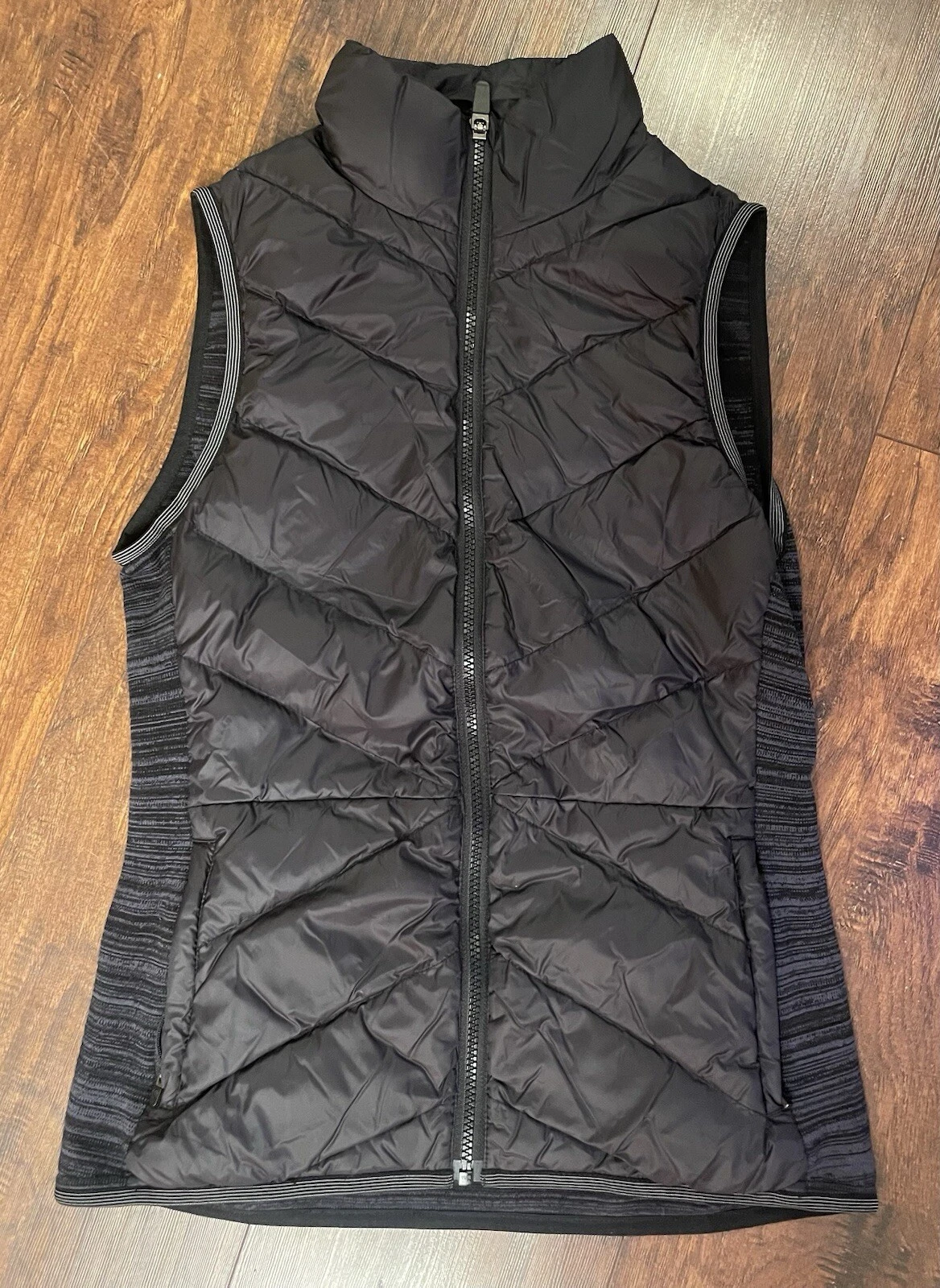 mpg puffer vest pockets full-zip quilted jacket