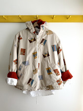 1980s Issey Miyake Hai Sporting Gear Novelty Flag Print Reversible Fleece Jacket
