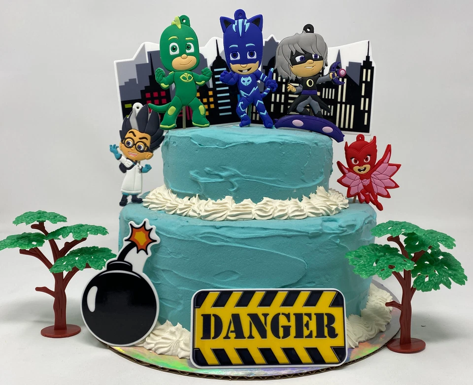 PJ Masks Deluxe Cumpleaños Pastel Topper Nuevo Foto 4 de 4