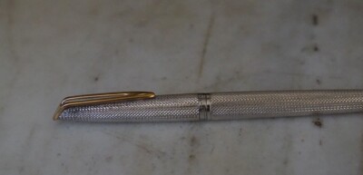 Kugelschreiber Stift Waterman Cf Massiv Silber Korn Gerste - Stift Weißgold 18K