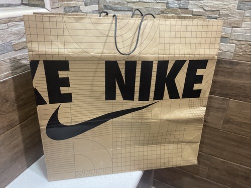 2 Nike MOVE TO ZERO Designed Brown  Shopping Bag Handle Swoosh - Medium & Large