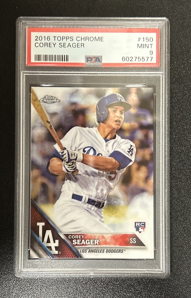 2016 Topps Chrome Corey Seager Los Angeles Dodgers Rookie Card #150 PSA 9