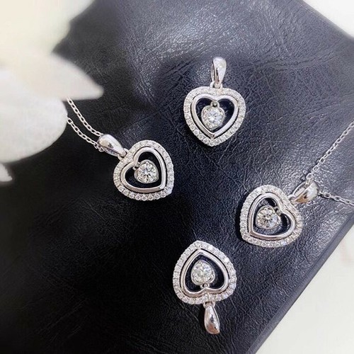 Creative Cubic Zircon Women 925 Silver Filled Necklace Pendant Wedding Jewelry - Picture 23 of 30