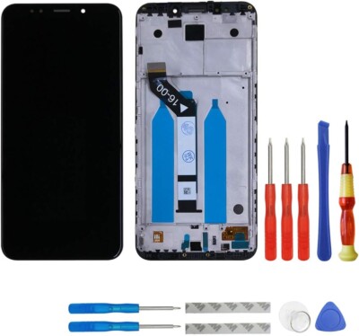 LCD Display Kompatibel mit Xiaomi Redmi 5 Plus MEG7, MEI7(Schwarz mit Rahmen)
