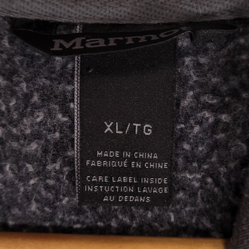 Marmot Men's XL Charcoal Gray Embroidered Logo Hoodie Pullover Sweatshirt - Picture 4 of 9