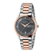 Gucci G-Timeless YA126446 Grey Dial Rose Gold Accents Men's Watch