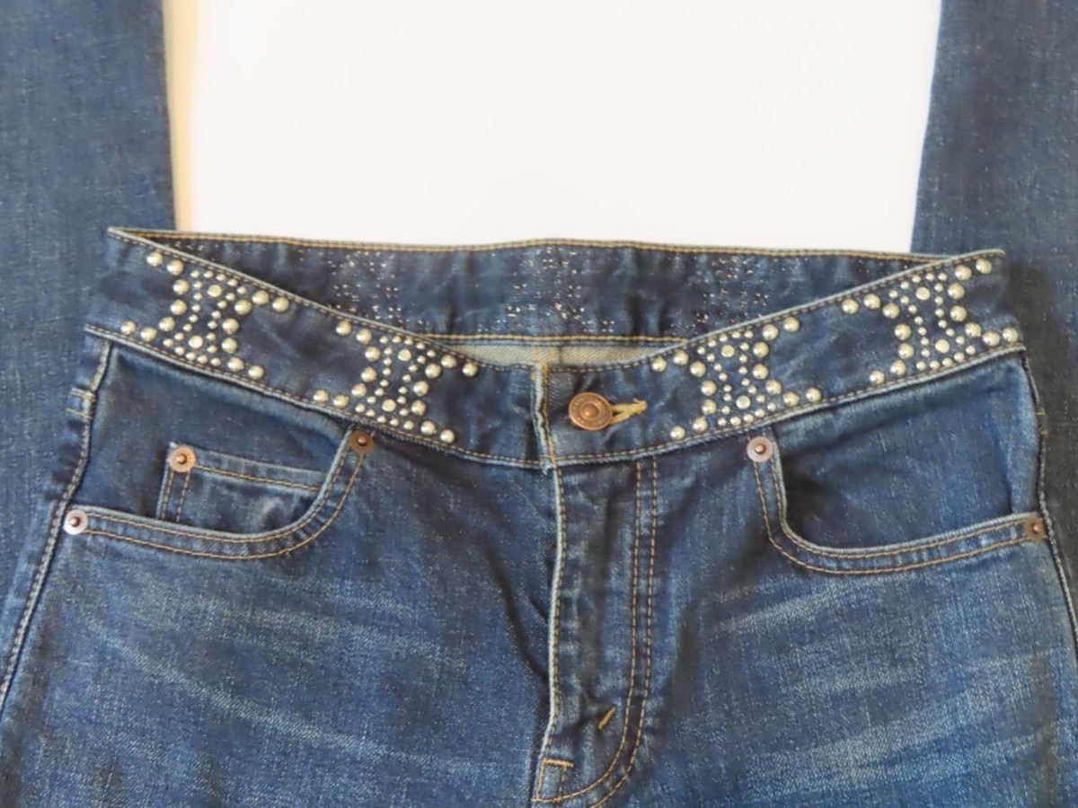 CELINE Clean Dark Union Wash Denim Neo Skinny Jeans Size 24